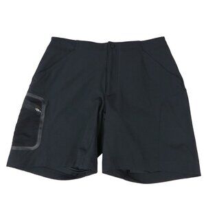 L.L. BEAN Men's Black Comfort Cycling Shorts Size M Nylon Stretch Lined Padded